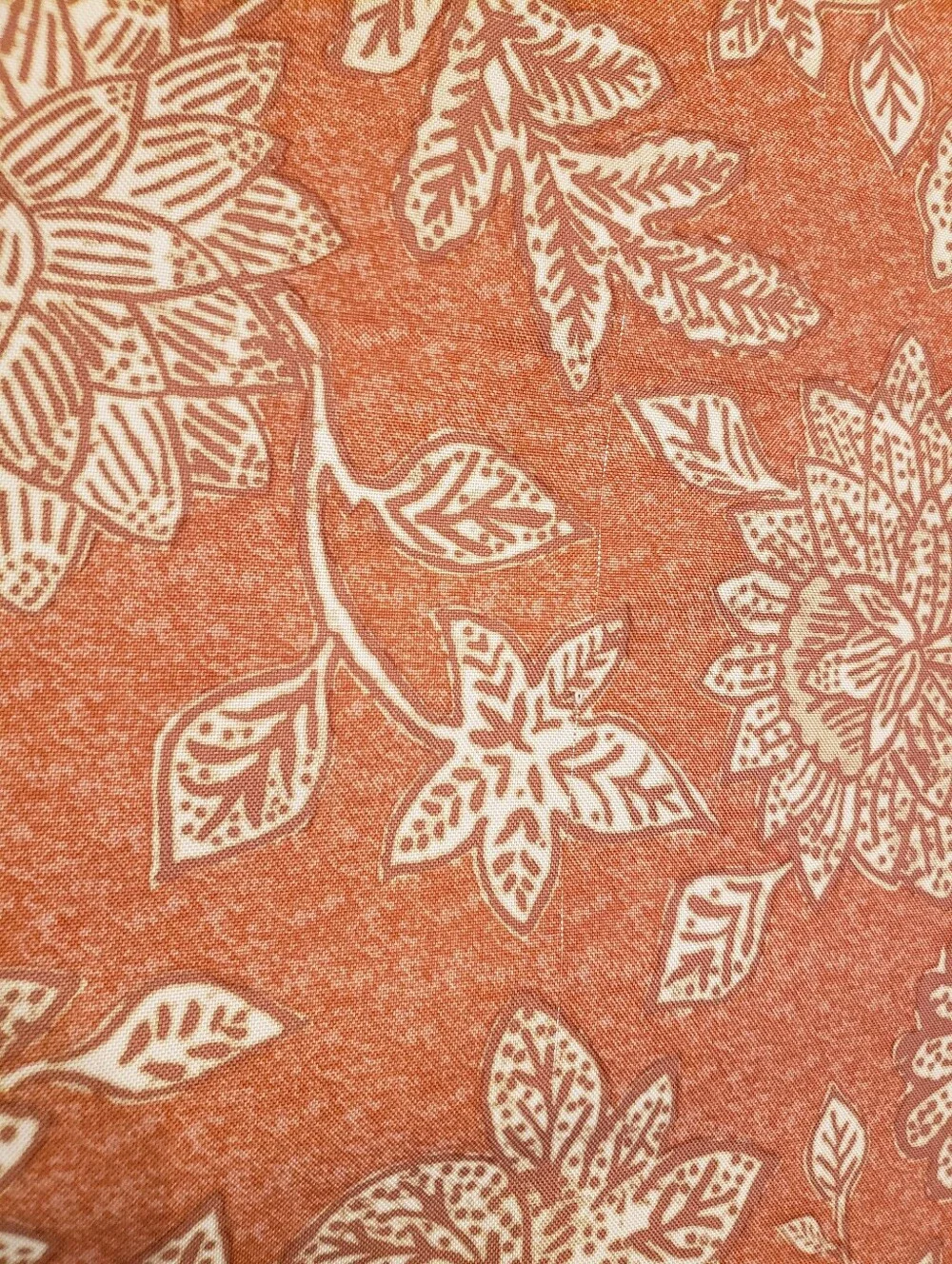 Teracotta w Cream Floral Pattern Tablecloth